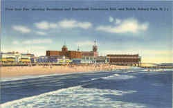 View from Pier, showing Beachfront and Boardwalk, Convention Hall, and Hotels Asbury Park, NJ Postcard Postcard