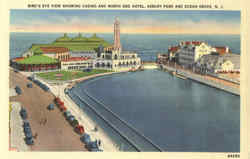 Birds Eye View Showing Casino and North End Hotel Asbury Park, NJ Postcard Postcard