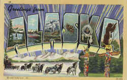 Greetings from Alaska Large Letter Postcard