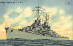 A Light Cruiser of the U. S. Navy Boats, Ships Postcard Postcard