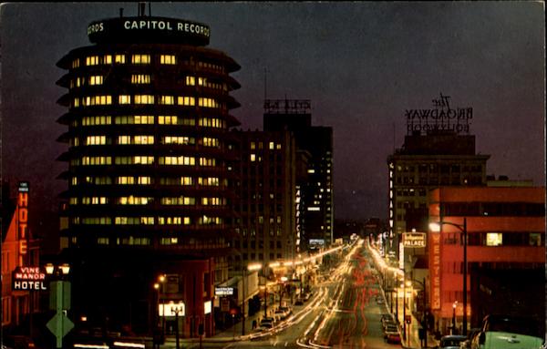 Looking Down Vine Street Hollywood California