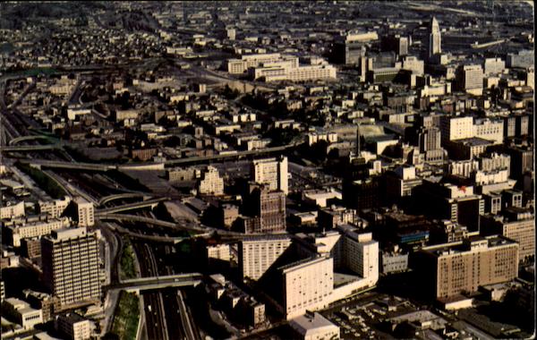 Harbor Freeway And Downtown Los Angeles California