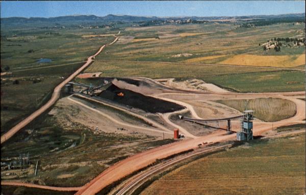 Haul Trucks Unload Coal Montana Mining