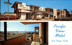 Pacific View Motel San Diego, CA Postcard Postcard