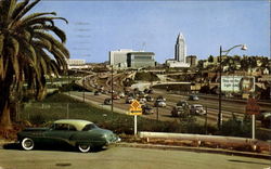 Civic Center From Hollywood Freeway Los Angeles, CA Postcard Postcard