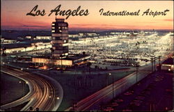 Sunset At Los Angeles International Airport California Postcard Postcard