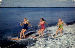 Three Women Waterskiing Three Women Waterskiing