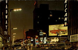 Looking West On Hollywood Boulevard Postcard