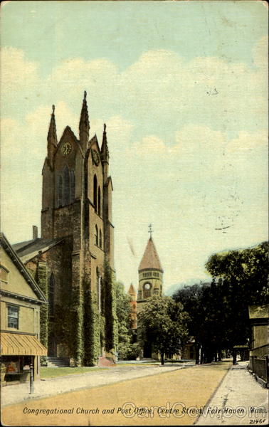 Congregational Church And Post Office, Centre Street Fairhaven Massachusetts