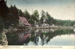 Morning Reflections At G. A. R. Camps Mousam Lake, ME Postcard Postcard