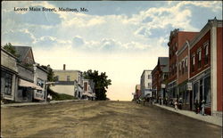 Lower Main Street Madison, ME Postcard Postcard