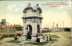 Plymouth Rock & Canopy Massachusetts Postcard Postcard