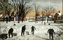 Down Brewster St. To Harbor From Court House Postcard