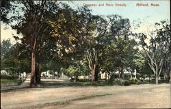 Congress And Main Streets Milford, MA Postcard Postcard