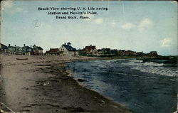 Beach View Showing U. S. Life Saving Station And Hewitt's Point Postcard