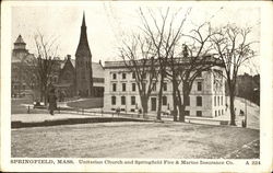 Unitarian Church And Springfield Fire & Marine Insurance Co. Postcard