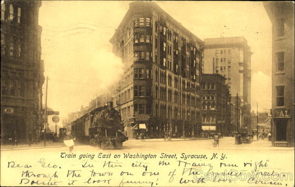 Train Going East, Washington Street Syracuse New York
