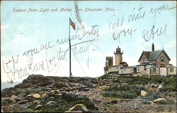 Eastern Point Light And Mother Inn Gloucester Massachusetts
