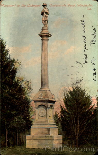 Monument To The Unknown Confederate Dead Winchester Virginia