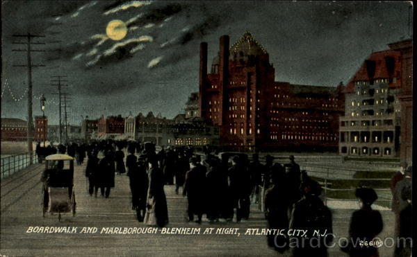 Boardwalk And Marlborough-Blenheim At Night Atlantic City New Jersey