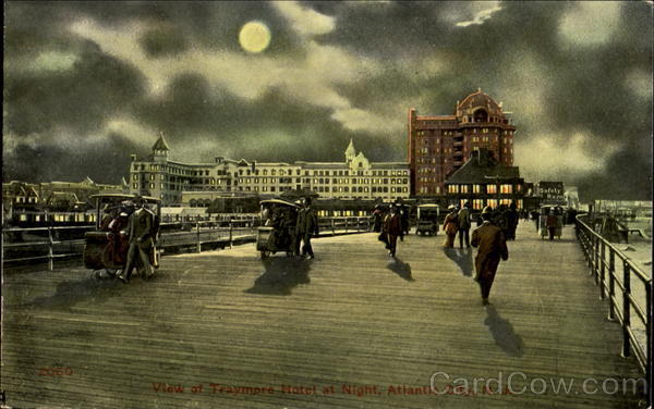 View Of Traymore Hotel At Night Atlantic City New Jersey