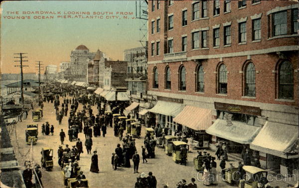 The Boardwalk Looking South, Young's Ocean Pier Atlantic City New Jersey