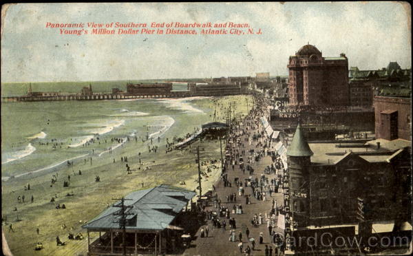 Panoramic View Of Southern End Of Boardwalk And Beach Atlantic City New Jersey