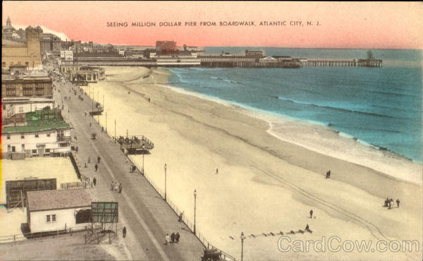 Seeing Million Dollar Pier From Boardwalk Atlantic City New Jersey