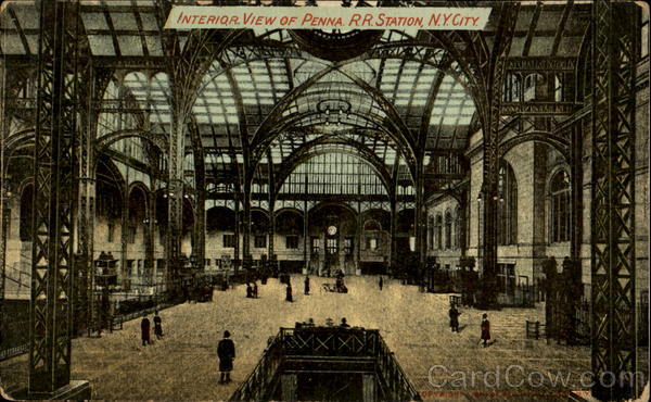 Interior View Of Penna R. R. Station New York