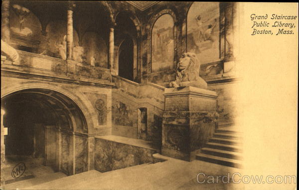 Public Library Grand Staircase Boston Massachusetts