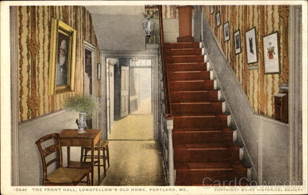 The Front Hall, Longfellow's Old Home Portland Maine