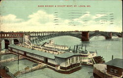 Eads Bridge & Wharf Boat Postcard
