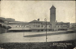B. & O. Railway Station Postcard