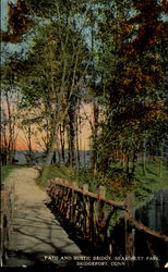 Path And Rustic Bridge, Beardsley Park Postcard