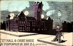 City Hall & Court House Minneapolis, MN Postcard Postcard