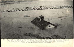 School House Afloat On The Ohio River Wheeling, WV Postcard Postcard