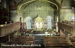 Interior Of St. Paul's Church Postcard