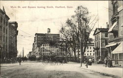 Main St. And Square Looking North Postcard