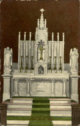 Altar In St. Patrick's Church Monson, MA Postcard Postcard