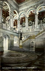 Main Stairway, Congressional Library Postcard