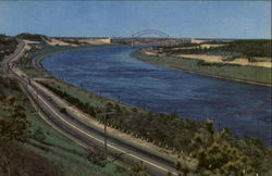 Scenic Highway Along Cape Cod Canal Postcard