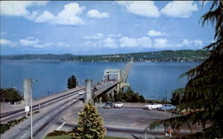 The Lake Washington Floating Bridge, U. S. Highway 10 to the East Postcard