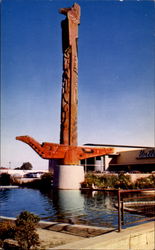 Hand Carved Totem Pole And The Duck Pond Postcard