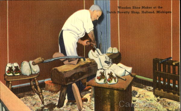Wooden Shoe Maker At The Dutch Novelty Shop Holland Michigan