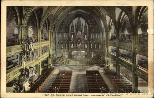 Interior Notre Dame Cathedral Montreal PQ Canada Quebec