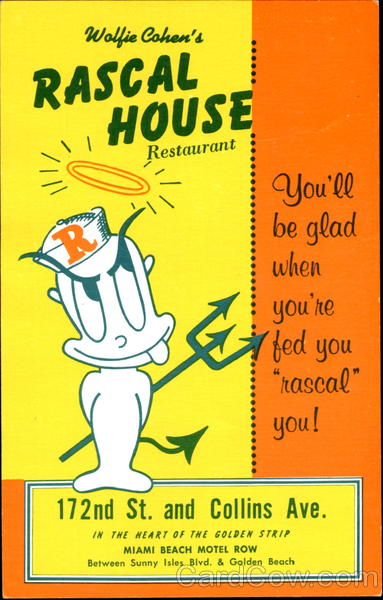 Walfie Cohen's Rascal House Restaurant, 172nd St. and Collins Ave Miami Beach Florida