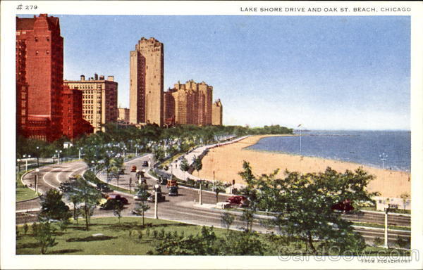 Lake Shore Drive And Oak St. Beach Chicago Illinois