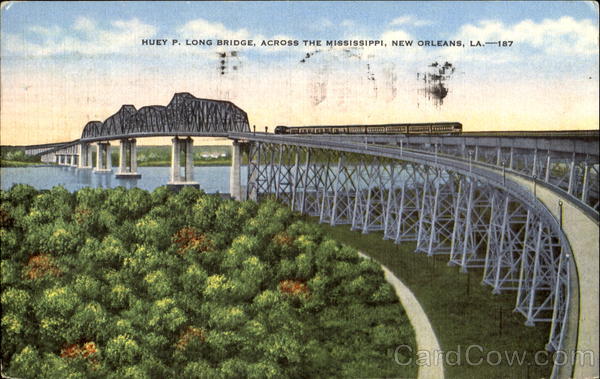 Huey P. Long Bridge Across The Mississippi New Orleans Louisiana