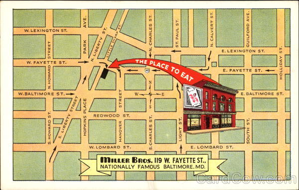 Miller Bros, 119 W. Fayette Street Baltimore Maryland