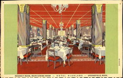 The Highland Hotel Regency Room Springfield, MA Postcard Postcard